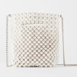 ZARA pearl mini bucket bag